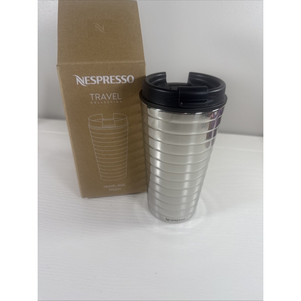 Nespresso TOUCH Travel Mug Tumbler Stainless Steel Insulated 11oz Hot Cold NEW